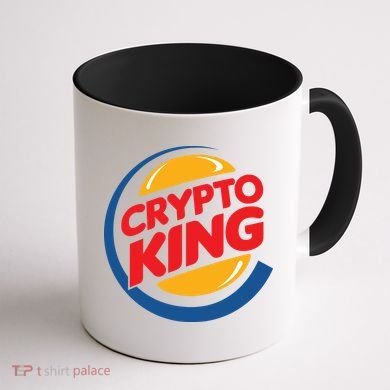Funny Crypto King Logo Coffee Mug back