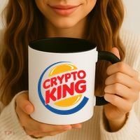 Funny Crypto King Logo Coffee Mug thumb 3