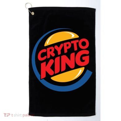 Funny Crypto King Logo Golf Towel