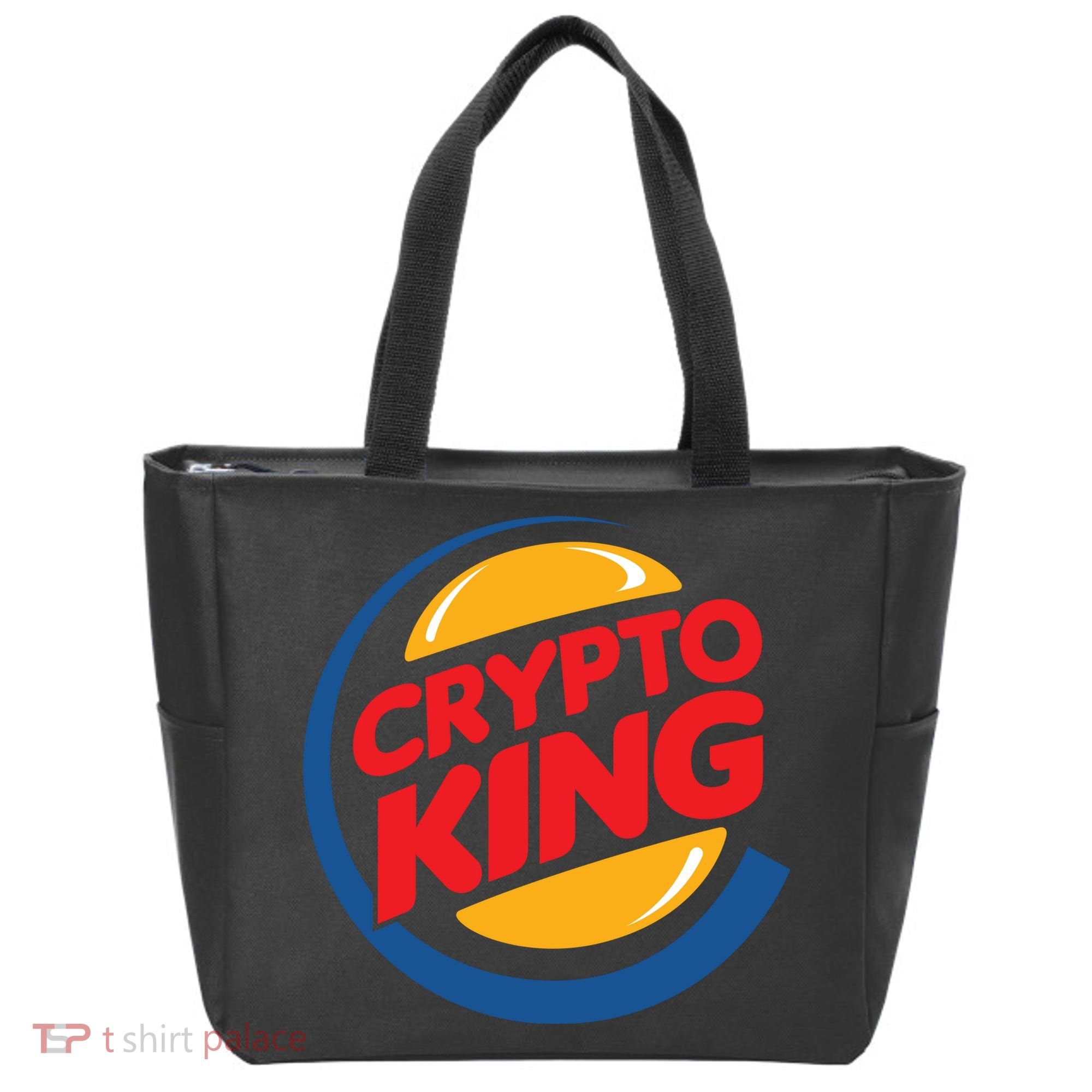 Funny Crypto King Logo Tote Bag