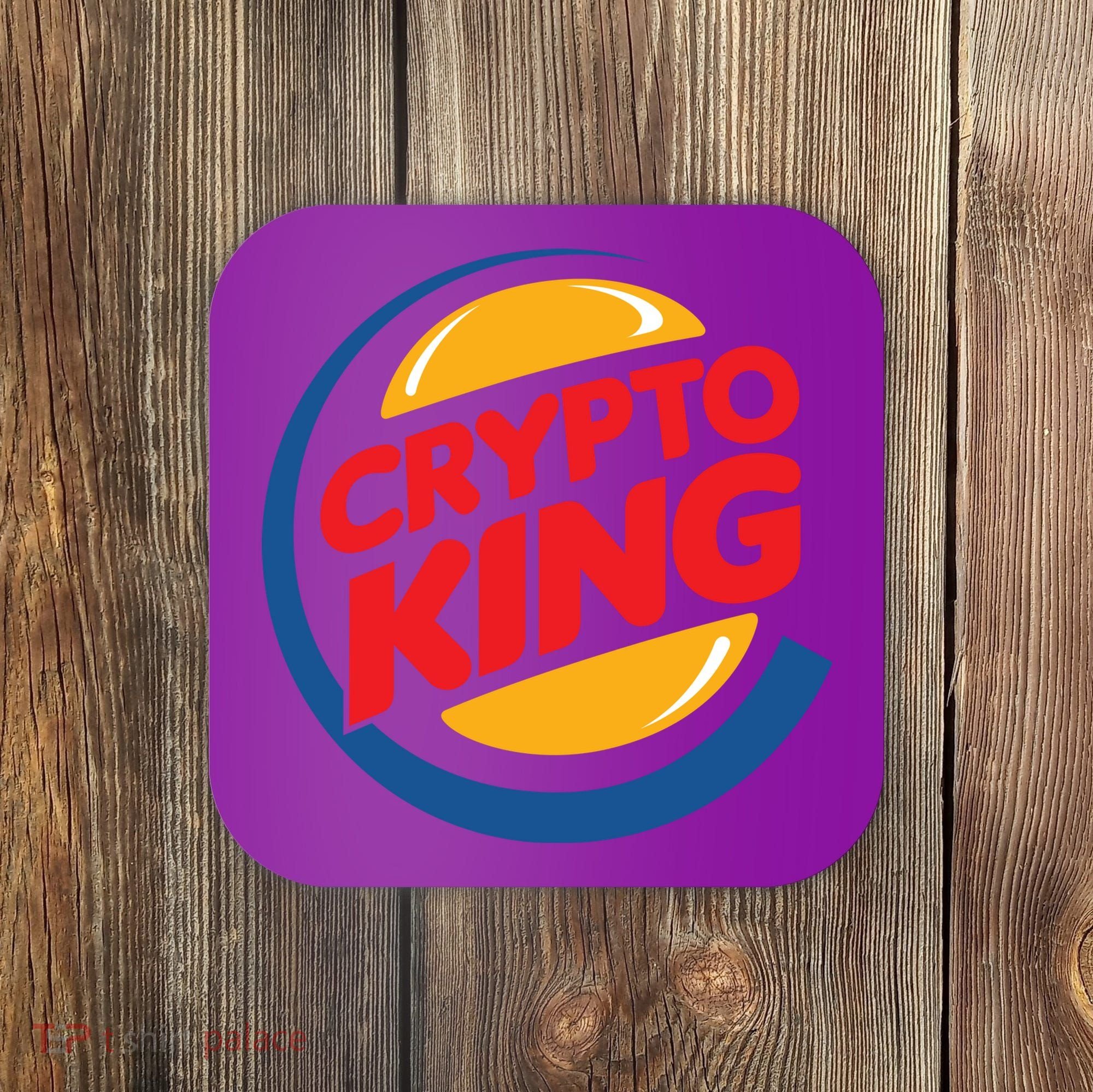 Funny Crypto King Logo Coaster