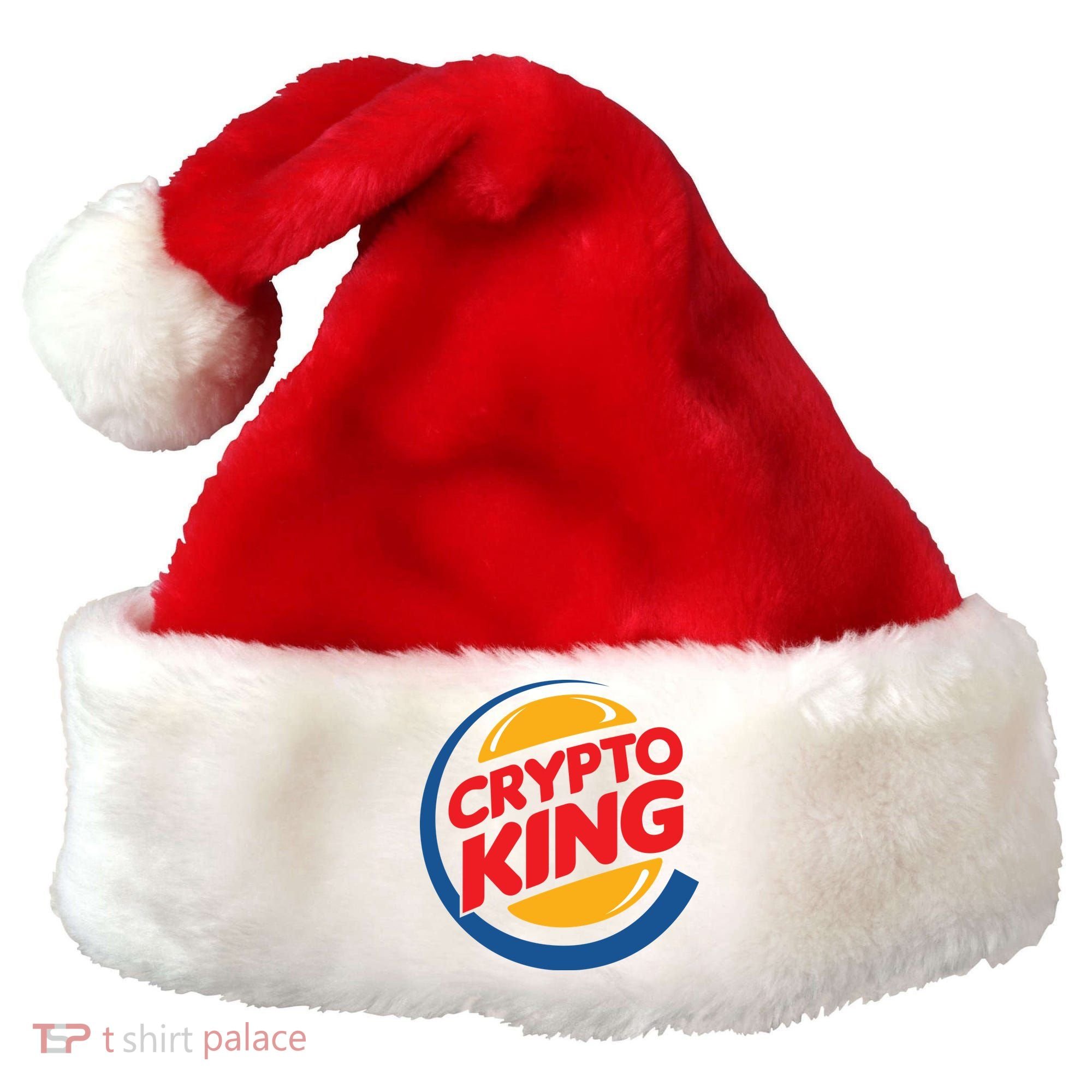 Funny Crypto King Logo Santa Hat