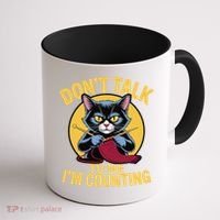 Funny Cat Knits Lover Dont Talk To Me Im Counting Knitting Coffee Mug thumb 1