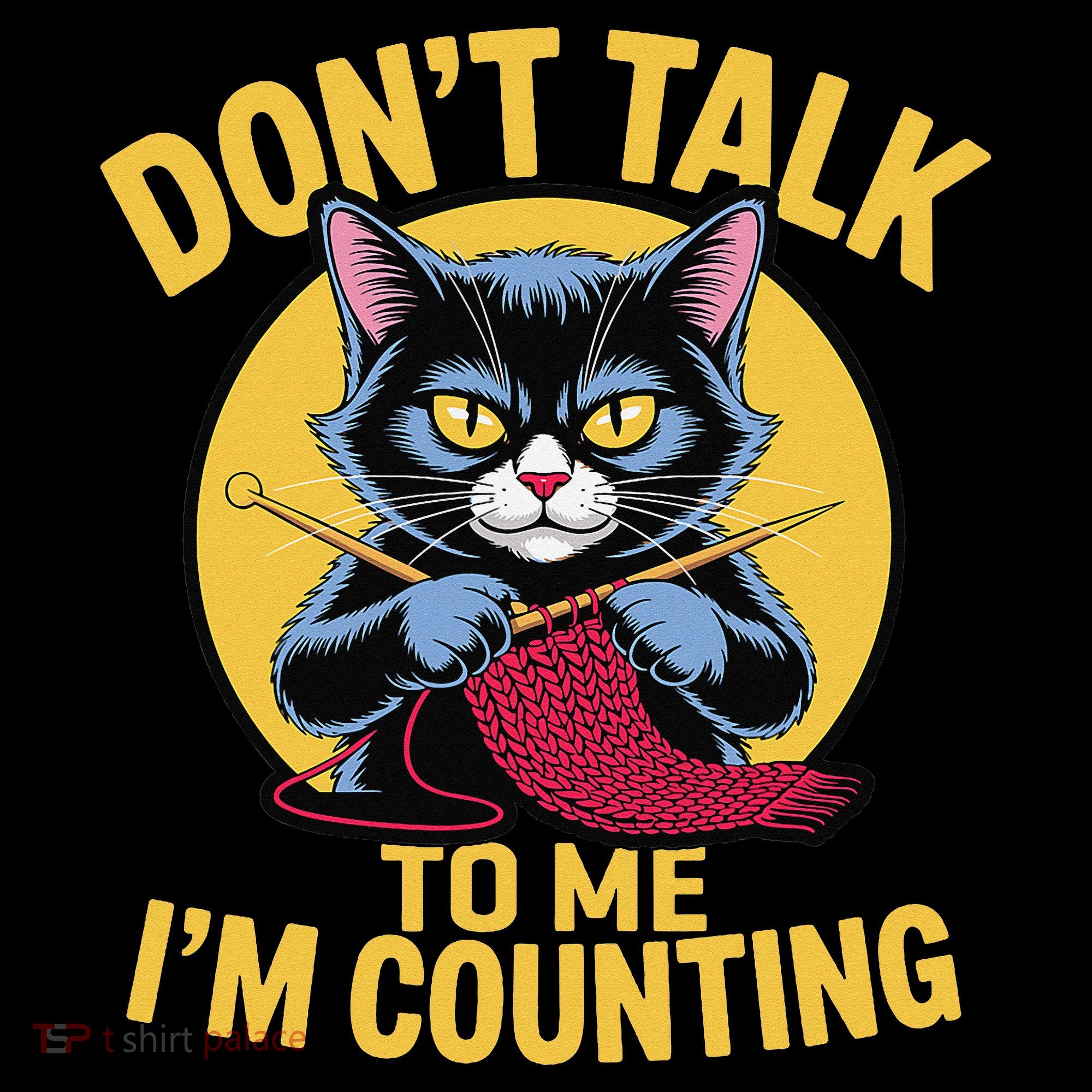 Funny Cat Knits Lover Dont Talk To Me Im Counting Knitting Coffee Mug