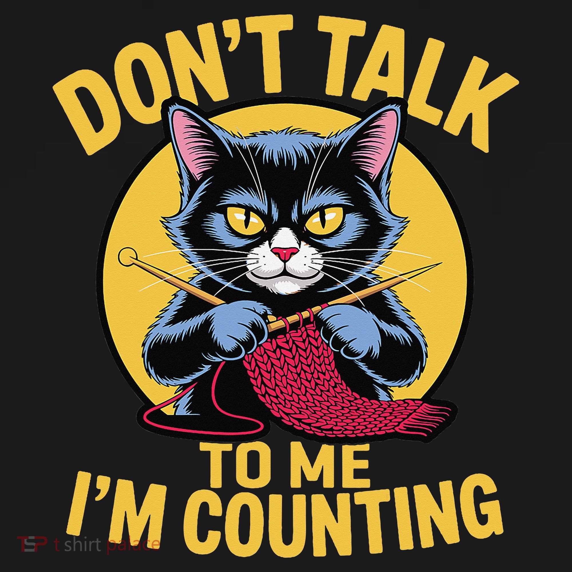 Funny Cat Knits Lover Dont Talk To Me Im Counting Knitting Women's Hoodie