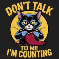 Funny Cat Knits Lover Dont Talk To Me Im Counting Knitting Hat thumb 2
