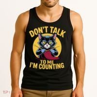Funny Cat Knits Lover Dont Talk To Me Im Counting Knitting Tank Top thumb 3