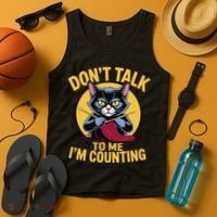 Funny Cat Knits Lover Dont Talk To Me Im Counting Knitting Tank Top thumb 4