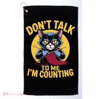 Funny Cat Knits Lover Dont Talk To Me Im Counting Knitting Golf Towel thumb 0