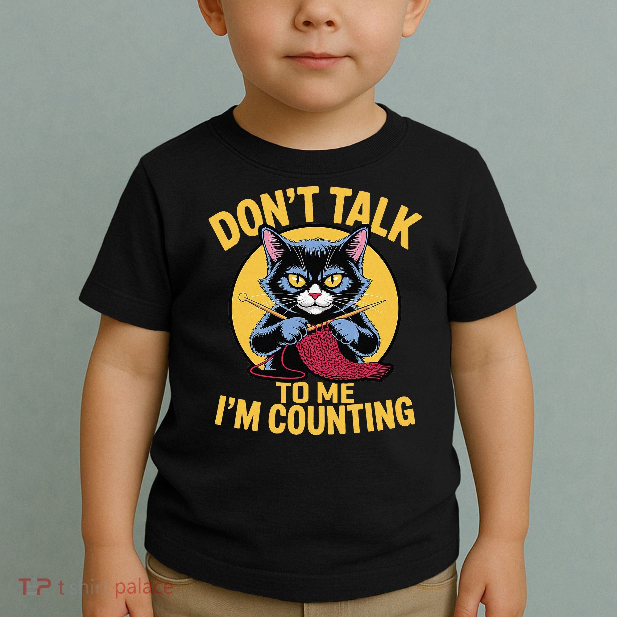 Funny Cat Knits Lover Dont Talk To Me Im Counting Knitting Toddler T-Shirt