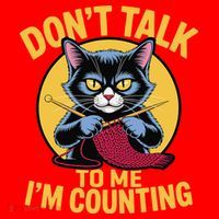 Funny Cat Knits Lover Dont Talk To Me Im Counting Knitting Santa Hat thumb 1