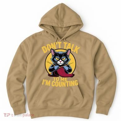Funny Cat Knits Lover Dont Talk To Me Im Counting Knitting Hoodie