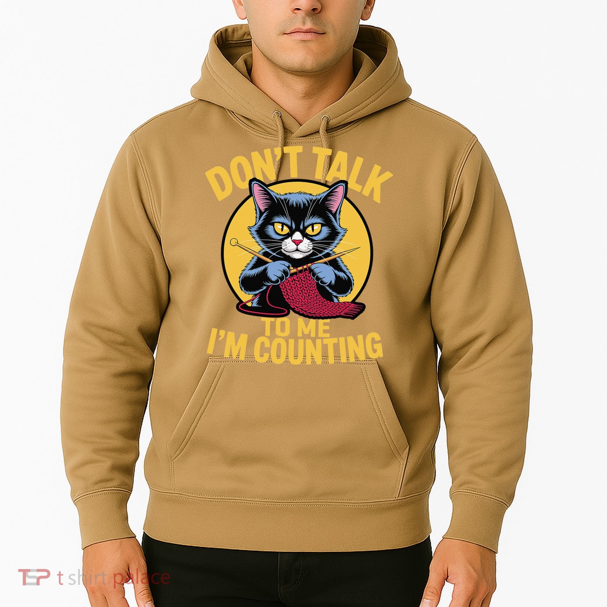 Funny Cat Knits Lover Dont Talk To Me Im Counting Knitting Hoodie