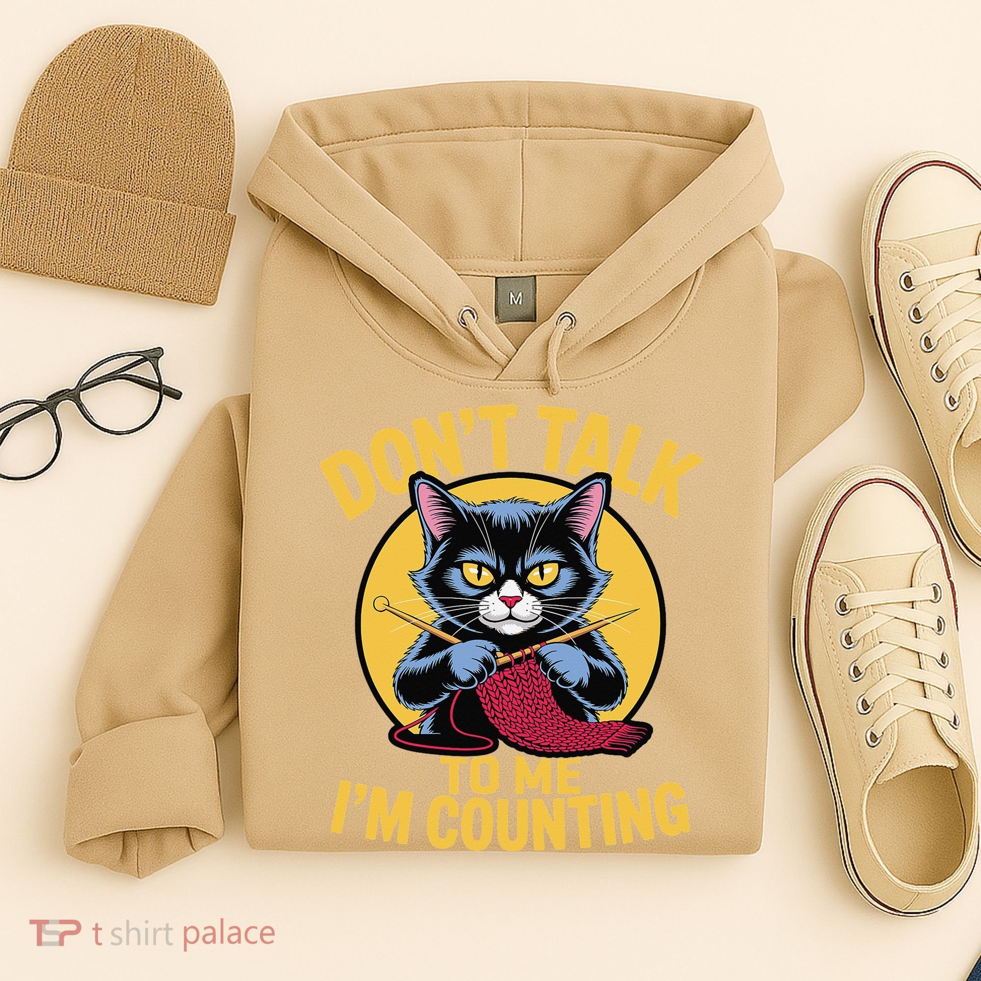 Funny Cat Knits Lover Dont Talk To Me Im Counting Knitting Hoodie