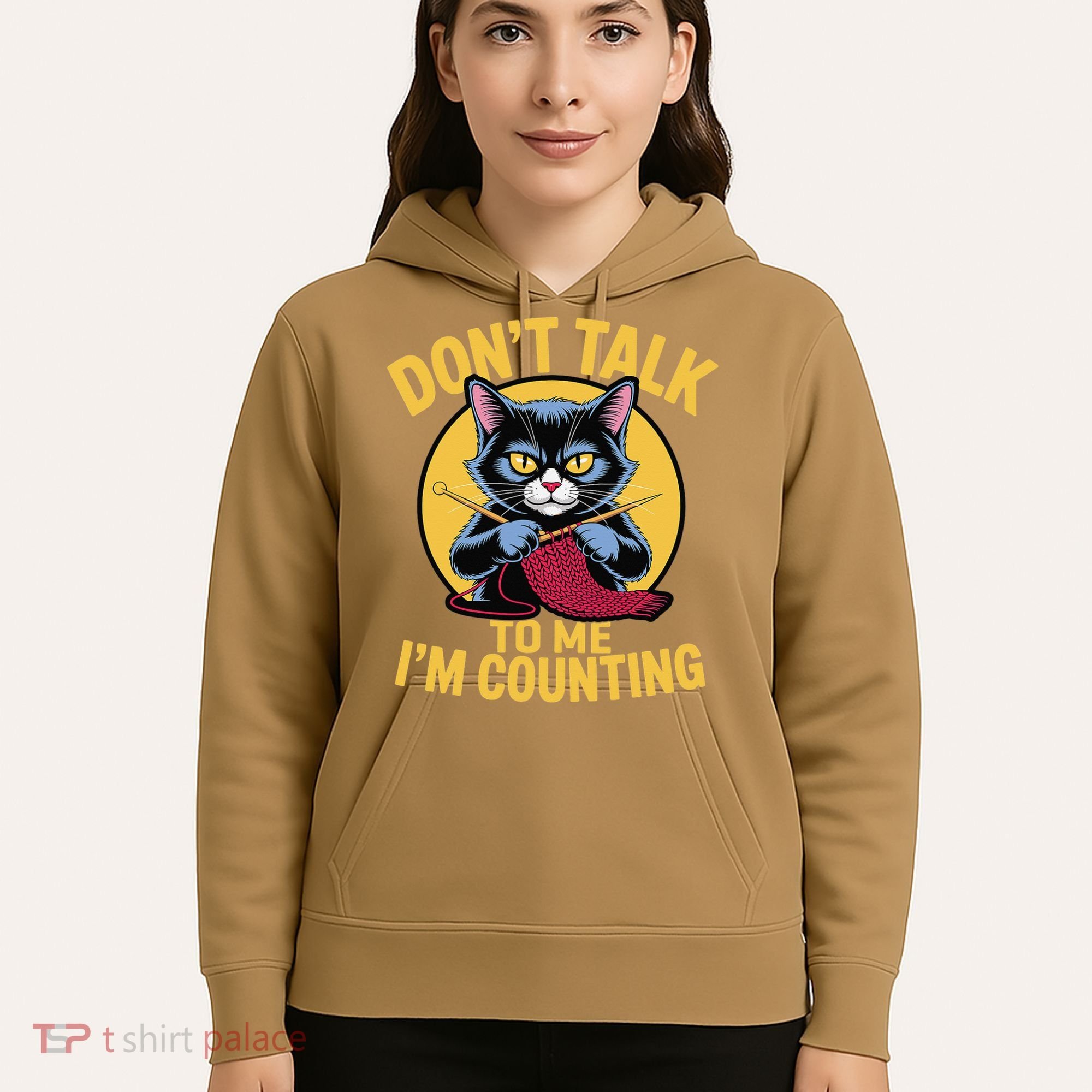 Funny Cat Knits Lover Dont Talk To Me Im Counting Knitting Hoodie