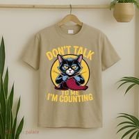 Funny Cat Knits Lover Dont Talk To Me Im Counting Knitting T-Shirt thumb 2