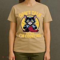 Funny Cat Knits Lover Dont Talk To Me Im Counting Knitting T-Shirt thumb 4