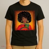 Festive Celebrate Kwanzaa Black African American Woman T-Shirt thumb 3