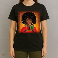 Festive Celebrate Kwanzaa Black African American Woman T-Shirt thumb 4