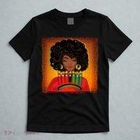 Festive Celebrate Kwanzaa Black African American Woman T-Shirt thumb 5