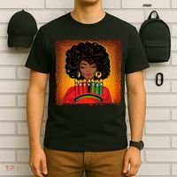 Festive Celebrate Kwanzaa Black African American Woman T-Shirt thumb 6
