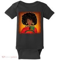 Festive Celebrate Kwanzaa Black African American Woman Baby Bodysuit thumb 0