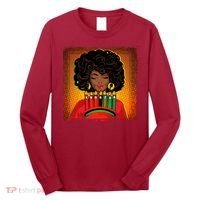 Festive Celebrate Kwanzaa Black African American Woman Long Sleeve Shirt thumb 0