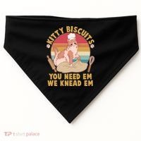 Funny Cute Kitty Biscuits You Need Em We Knead Em USA-Made Doggie Bandana thumb 0