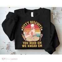 Funny Cute Kitty Biscuits You Need Em We Knead Em Sweatshirt thumb 2