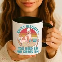 Funny Cute Kitty Biscuits You Need Em We Knead Em Coffee Mug thumb 3