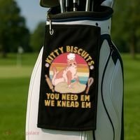 Funny Cute Kitty Biscuits You Need Em We Knead Em Golf Towel thumb 2