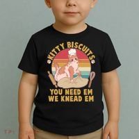 Funny Cute Kitty Biscuits You Need Em We Knead Em Toddler T-Shirt thumb 2