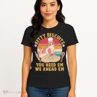 Funny Cute Kitty Biscuits You Need Em We Knead Em Women's T-Shirt thumb 4