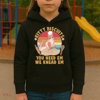 Funny Cute Kitty Biscuits You Need Em We Knead Em Kids Hoodie thumb 3
