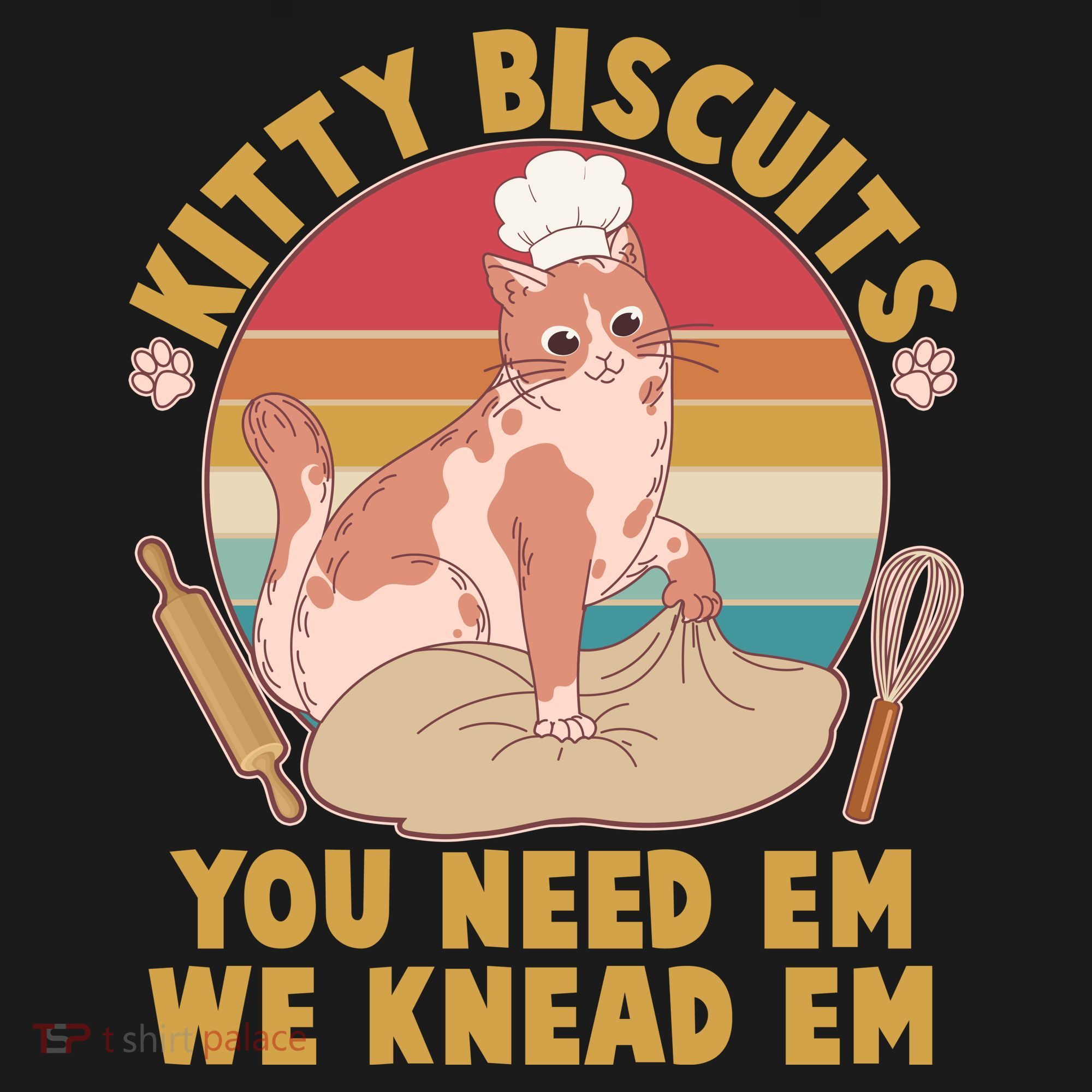 Funny Cute Kitty Biscuits You Need Em We Knead Em Kids Long Sleeve Shirt