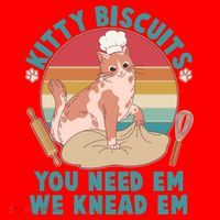 Funny Cute Kitty Biscuits You Need Em We Knead Em Santa Hat thumb 1
