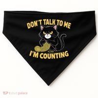 Funny Cat Knits Lover Dont Talk To Me Im Counting Knitting USA-Made Doggie Bandana thumb 0