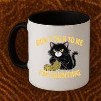Funny Cat Knits Lover Dont Talk To Me Im Counting Knitting Coffee Mug thumb 2