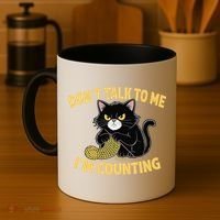 Funny Cat Knits Lover Dont Talk To Me Im Counting Knitting Coffee Mug thumb 4