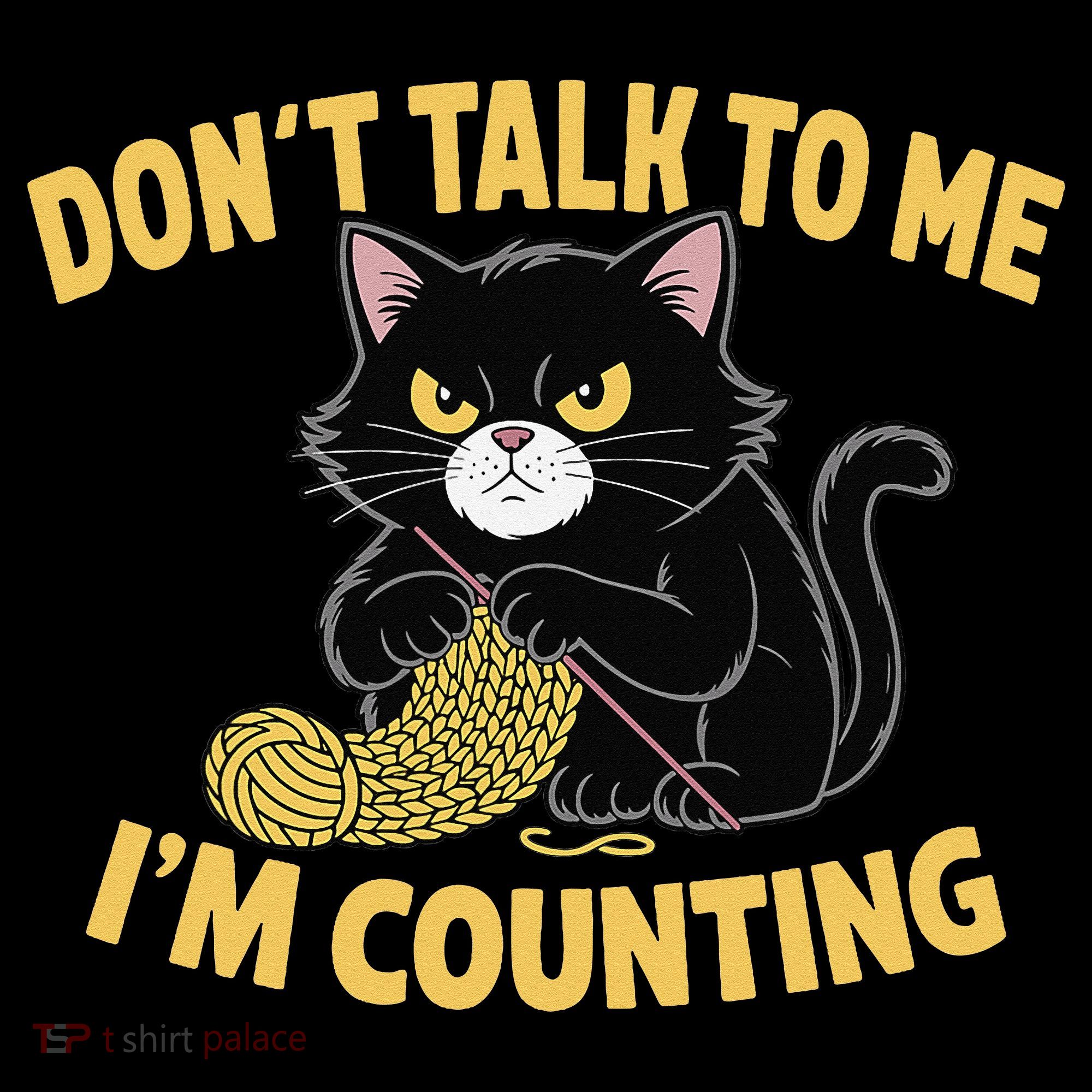 Funny Cat Knits Lover Dont Talk To Me Im Counting Knitting Coffee Mug