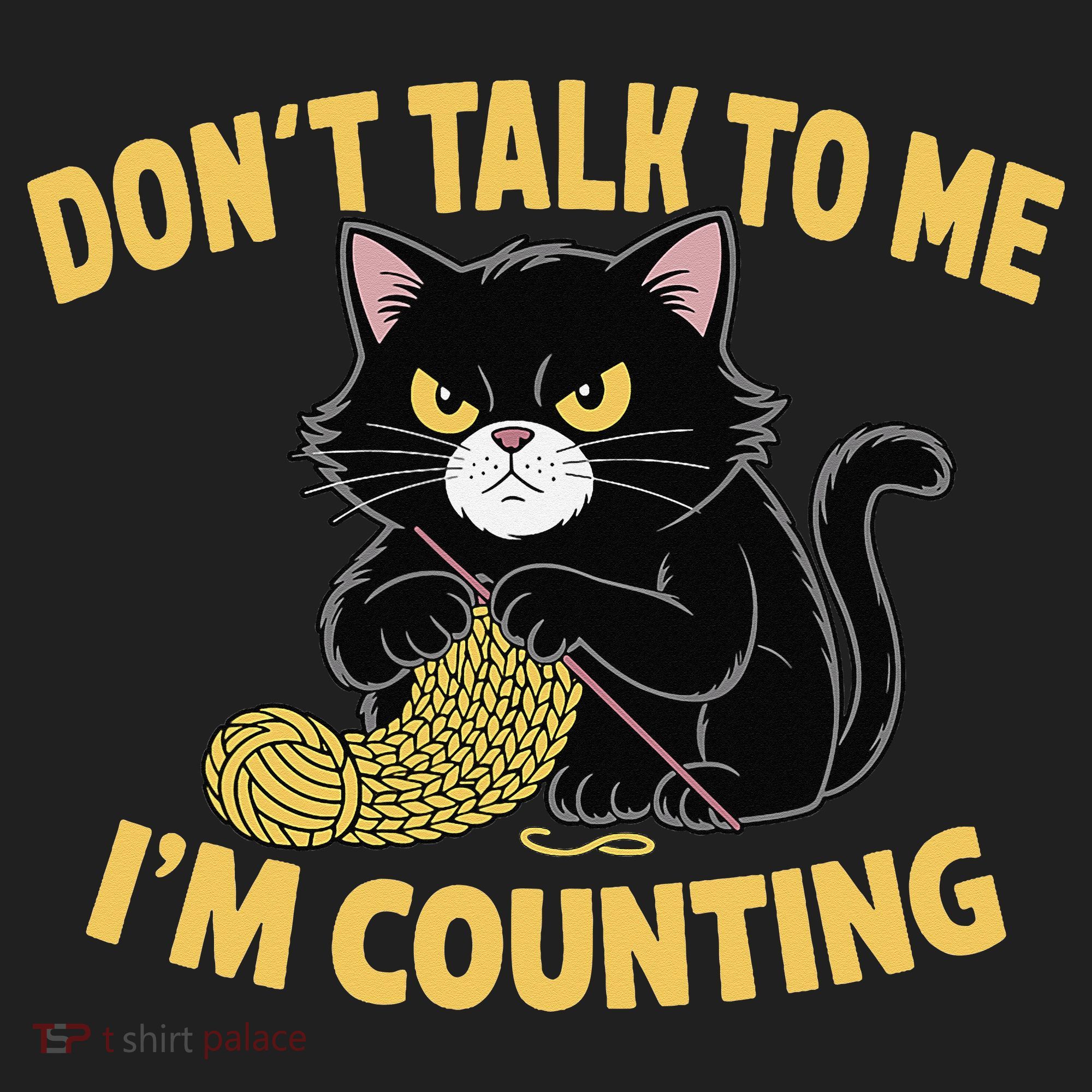 Funny Cat Knits Lover Dont Talk To Me Im Counting Knitting Beanie