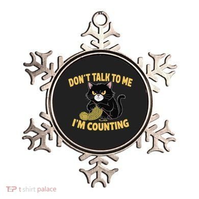 Funny Cat Knits Lover Dont Talk To Me Im Counting Knitting Ornament
