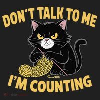 Funny Cat Knits Lover Dont Talk To Me Im Counting Knitting Hat thumb 2