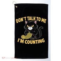 Funny Cat Knits Lover Dont Talk To Me Im Counting Knitting Golf Towel thumb 0