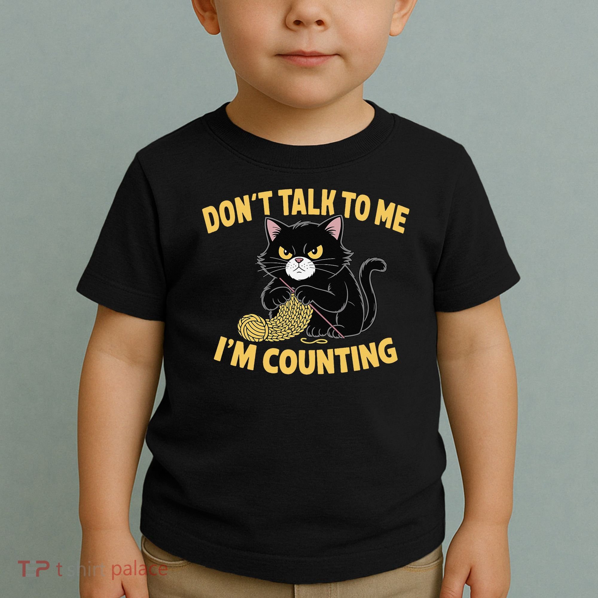 Funny Cat Knits Lover Dont Talk To Me Im Counting Knitting Toddler T-Shirt
