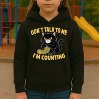 Funny Cat Knits Lover Dont Talk To Me Im Counting Knitting Kids Hoodie thumb 3