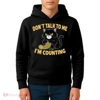 Funny Cat Knits Lover Dont Talk To Me Im Counting Knitting Kids Hoodie thumb 4