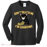 Funny Cat Knits Lover Dont Talk To Me Im Counting Knitting Kids Long Sleeve Shirt thumb 0