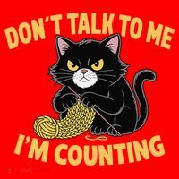 Funny Cat Knits Lover Dont Talk To Me Im Counting Knitting Santa Hat thumb 1