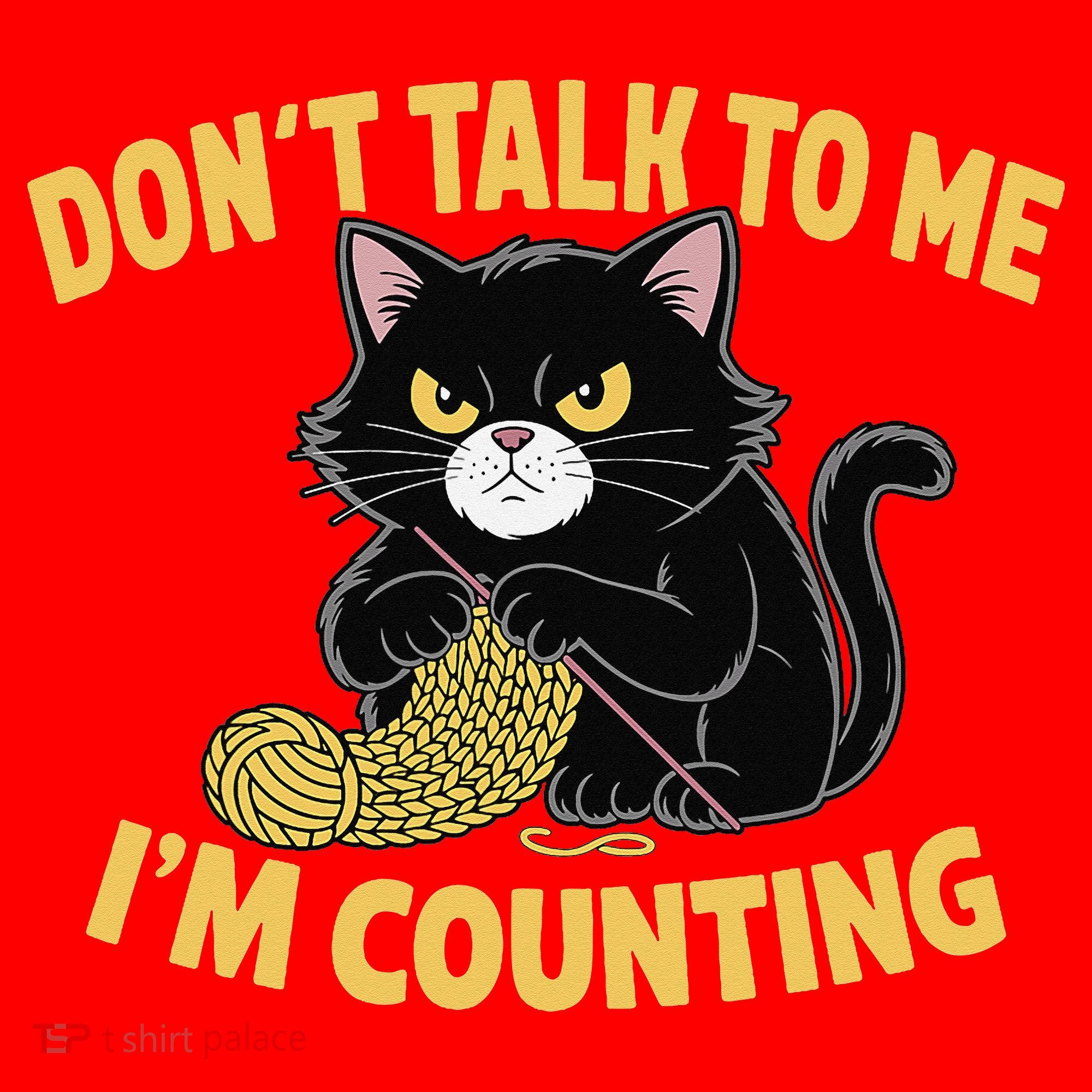 Funny Cat Knits Lover Dont Talk To Me Im Counting Knitting Santa Hat